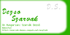 dezso szarvak business card